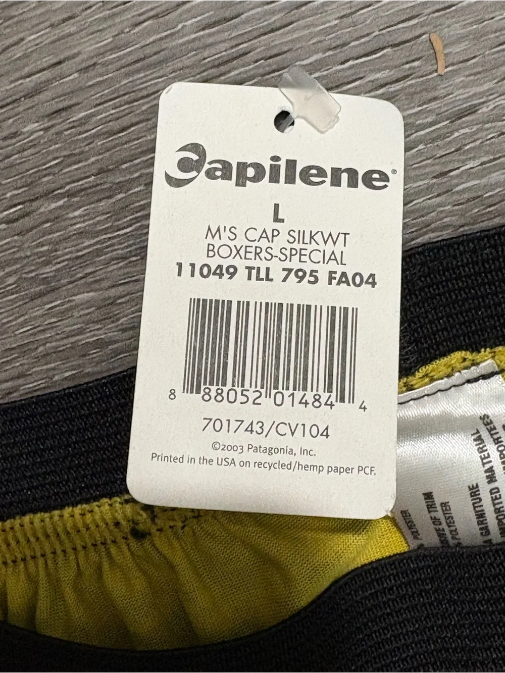 NWT Vintage Patagonia Capilene Silkweight Boxers Men Large Discontinued USA Made